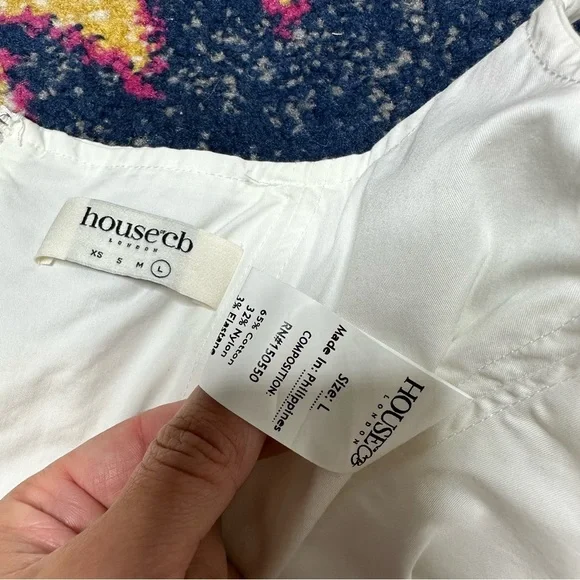 House of CB Flynn White Cropped Poplin Corset Tank sz L - Picture 7 of 9